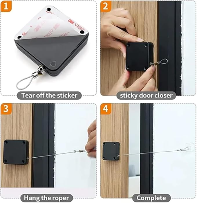 Cierrapuertas automático con sensor sin perforaciones.