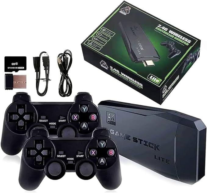 2.4G WIRELESS CONTROLLER GAMEPAD - Consola de juegos inalámbrica Retro Stick de 64 GB