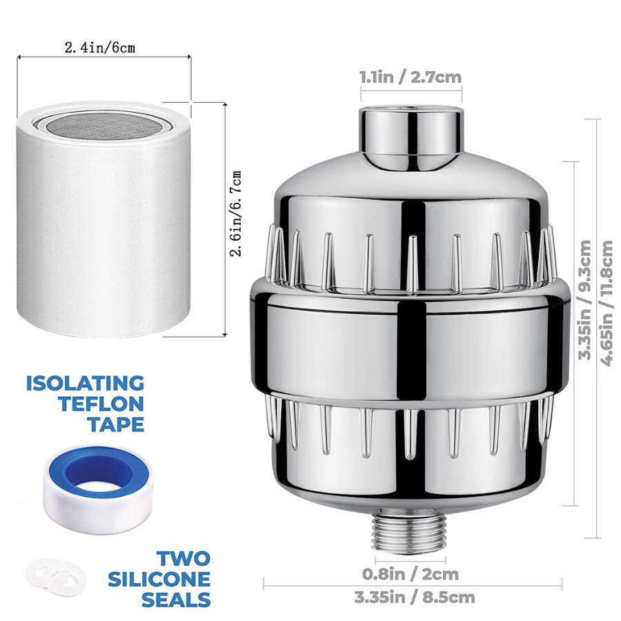 💧 Cabezal de Ducha de 10 a 25 Capas con Filtro Purificador