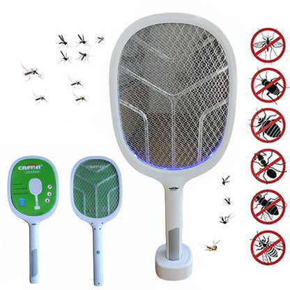 Raqueta de mosquitos con luz ultravioleta recargable