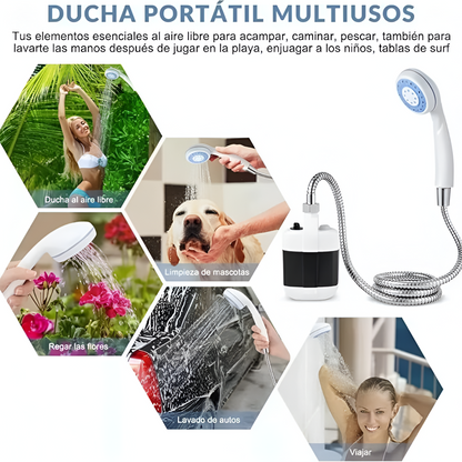 Ducha portátil, bomba de ducha de camping con pilas ABS.